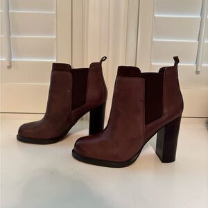 Sam Edelman Kenner Leather Boots in Dark Brown - US Size 9